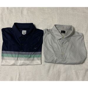 Polo Golf Shirt Bundle Men’s XL Callaway Greg Norman Blue Gray Buttons